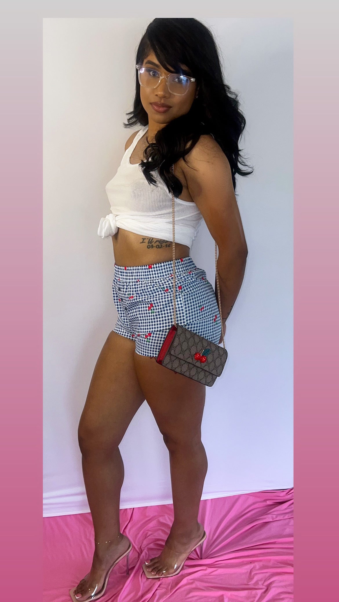 Cherry Checkmate shorts