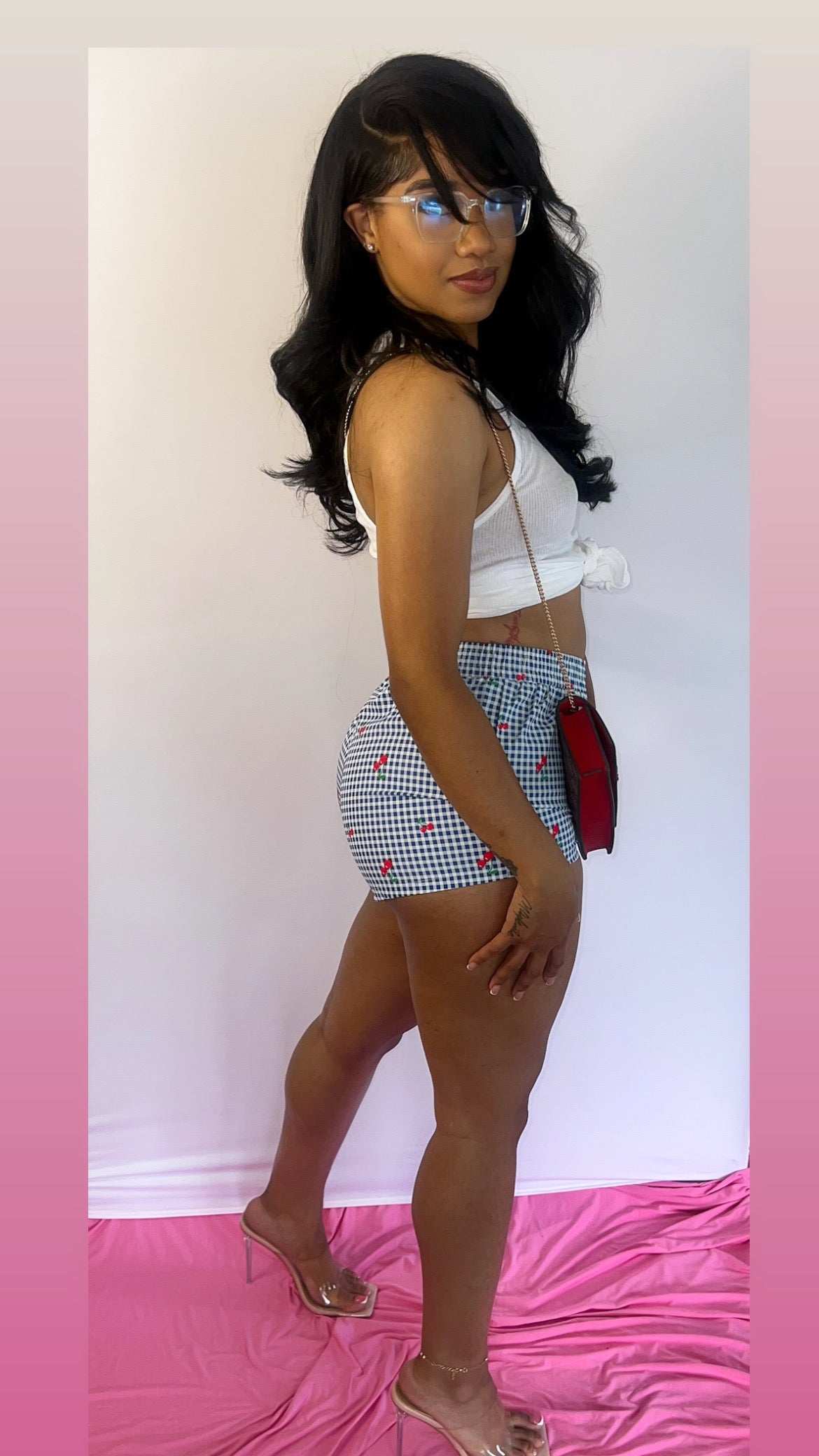 Cherry Checkmate shorts