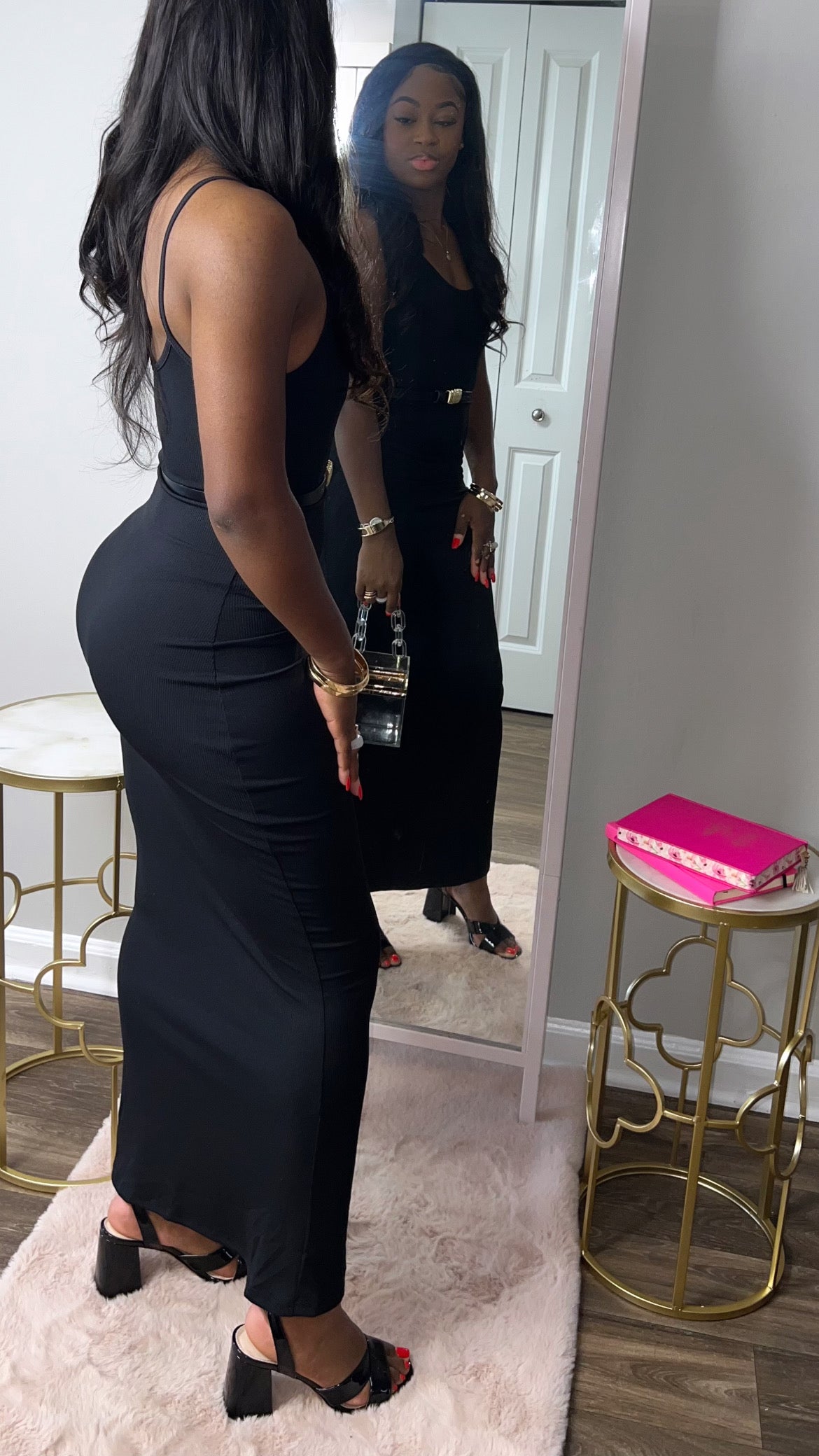 Ribbed fitted maxi dress